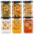 Anjil  - 1100 ml Plastic Grocery Container (Pack of 6, Orange, Black)