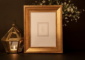 Plush Gold Photo Frame for Wall and Table 6x8 inches