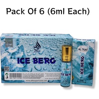                       Al hiza perfumes Ice Berg Roll-on Perfume Free From Alcohol 6ml (Pack of 6)                                              