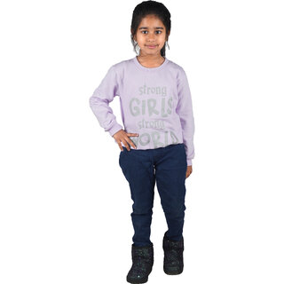                       Kid Kupboard Cotton Purple Full-Sleeves Sweatshirt for Girls, 7-8 Years                                              