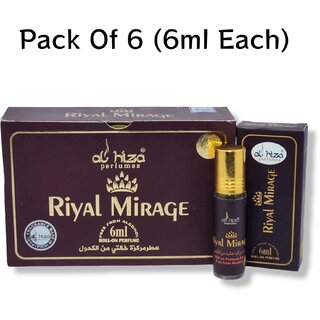                       Al hiza perfumes Riyal Mirage Roll-on Perfume Free From Alcohol 6ml (Pack of 6)                                              