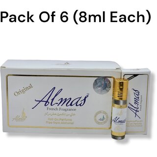                       Al mas perfumes Roll-on Perfume Free From Alcohol 8ml (Pack of 6)                                              