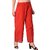 Pack of 2 Women Relaxed Brown, Red Cotton Blend Trousers