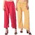 Pack of 2 Women Relaxed Brown, Pink Cotton Blend Trousers