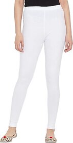 Ankle Length  Western Wear Legging (White, Solid)