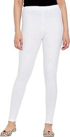 Viaan Ankle Length Ethnic Wear Legging (White, Solid)