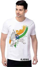 Graphic Print Men White Round Neck Casual T-Shirt