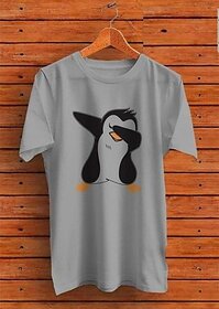 Printed Men Grey Round Neck Casual T-Shirt