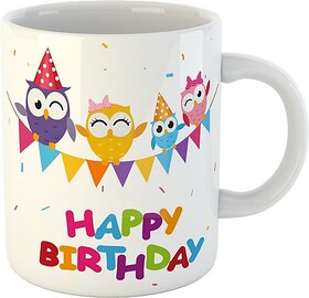 Printed Ceramic Cups, Happy Birthday Gifts For Mom, Dad, Bro, Sister -D331 Ceramic Coffee Mug  (325 ml)