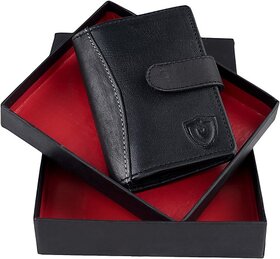 Keviv Men Casual, Formal Black Genuine Leather RFID  Card Holder - Mini  (18 Card Slots)