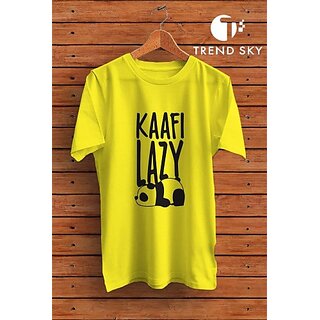Chic Men Graphic Print Men Yellow Round Neck Polyester Casual T-Shirt 2025 at ShopCircuit | ONDC