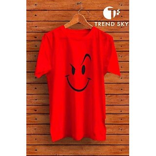 Trendy Men Graphic Print Men Red Round Neck Polyester Casual T-Shirt 2025 at ShopCircuit | ONDC