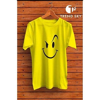 Top Men Graphic Print Men Yellow Round Neck Polyester Casual T-Shirt 2025 at ShopCircuit | ONDC