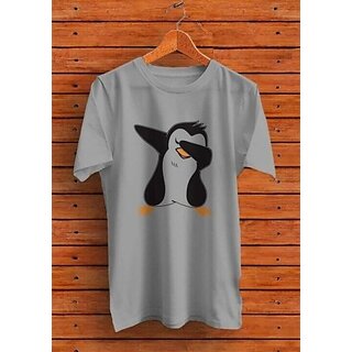 Graphic Print Men Grey Round Neck Casual T-Shirt