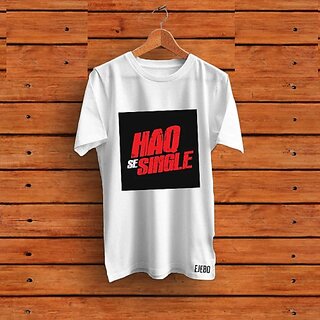 Sophisticated Men Typography Men White Round Neck Polyester Casual T-Shirt 2025 at ShopCircuit |