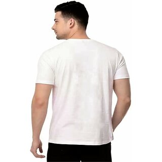 Elegant Men Graphic Print Men White Round Neck Casual T-Shirt 2025 at ShopCircuit | ONDC
