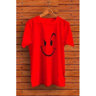 Elegant Men Printed Men Red Round Neck Polyester Casual T-Shirt 2025 at ShopCircuit | ONDC