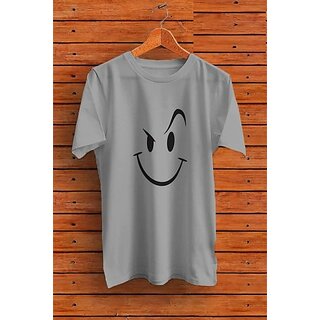 Latest Men Printed Men Grey Round Neck Polyester Casual T-Shirt 2025 at ShopCircuit | ONDC