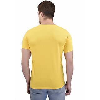 Premium Men Printed Men Yellow Round Neck Casual T-Shirt 2025 at ShopCircuit | ONDC