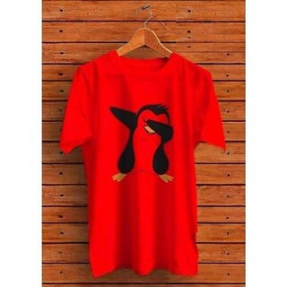                       Graphic Print Men Red Round Neck Casual T-Shirt                                              