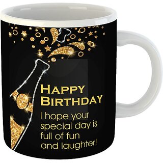 Printed Ceramic Cups, Happy Birthday Gifts For Mom, Dad, Bro, Sister -D316 Ceramic Coffee Mug  (325 ml)