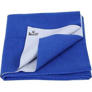                       Keviv Cotton Baby Bed Protecting Mat  (Royal Blue, Large)                                              