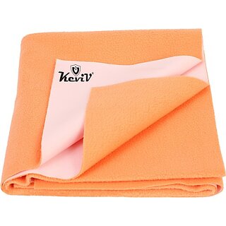                       Keviv Cotton Baby Bed Protecting Mat  (Peach, Large)                                              