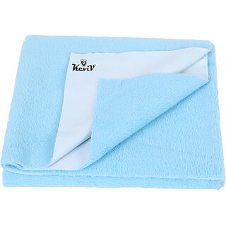                       Keviv Cotton Baby Bed Protecting Mat  (Baby Blue, Large)                                              
