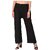 Pack of 2 Women Relaxed Cream, Black Cotton Blend Trousers