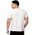 Graphic Print Men White Round Neck Polyester Casual T-Shirt