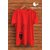 Graphic Print Men Red Round Neck Polyester Casual T-Shirt