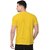 Typography Men Yellow Round Neck Polyester Casual T-Shirt
