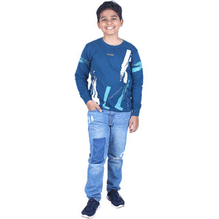                       Kid Kupboard Polycotton Navy Blue Full-Sleeves Sweatshirt For Boys                                              