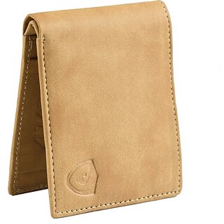                       Keviv Mens Casual Brown Genuine Leather Wallet - Mini  (5 Card Slots)                                              