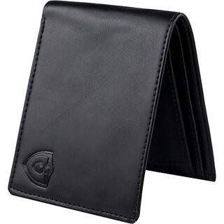                      Keviv Mens Casual Black Genuine Leather Rfid  Wallet - Mini  (5 Card Slots)                                              
