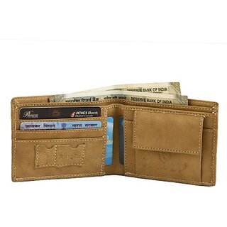                       Keviv Mens Casual Brown Genuine Leather Rfid  Wallet - Mini  (5 Card Slots)                                              