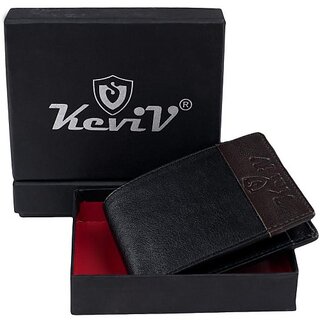 Keviv Mens Casual Black, Brown Genuine Leather Wallet - Mini (5 Card Slots) Keviv Mens Casual Black, Brown Genuine Leather Wallet - Mini (5 Card Slots)