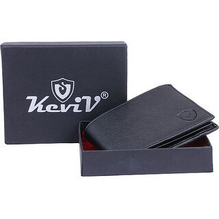                       Heronic Mens Black Genuine Leather Wallet - Mini  (7 Card Slots)                                              
