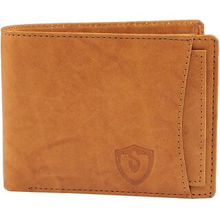                      Keviv Mens Tan Genuine Leather Wallet - Mini  (10 Card Slots)                                              