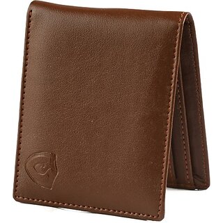                       Keviv Mens Casual Tan Genuine Leather Rfid  Wallet - Mini  (10 Card Slots)                                              