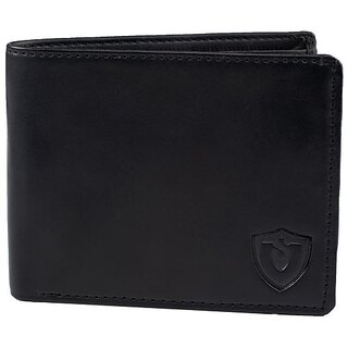                       Keviv Mens Black Genuine Leather Wallet - Mini  (10 Card Slots)                                              