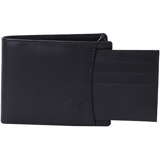                       Keviv Mens Casual, Formal Black Genuine Leather Rfid  Wallet  (9 Card Slots)                                              