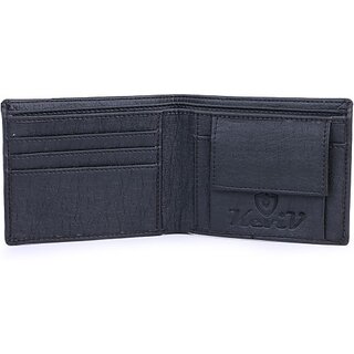                      Keviv Mens Black Artificial Leather Wallet - Mini  (3 Card Slots)                                              