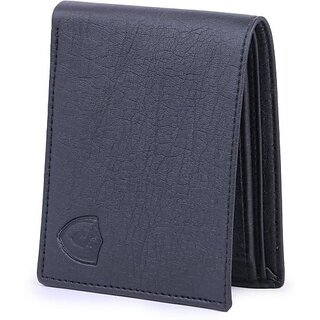                       Keviv Mens Casual Black Artificial Leather Wallet - Mini  (5 Card Slots)                                              