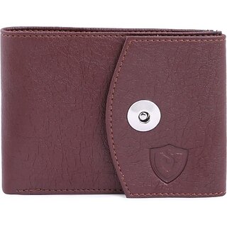 Keviv Mens Brown Artificial Leather Wallet - Regular Size  (8 Card Slots)