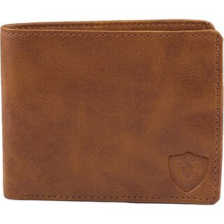                       Keviv Mens Tan Genuine Leather Wallet - Mini  (5 Card Slots)                                              