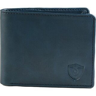                       Keviv Mens Casual, Formal Blue Genuine Leather Rfid  Wallet - Mini  (4 Card Slots)                                              