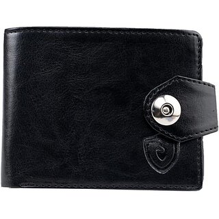                       Keviv Mens Formal Black Genuine Leather Wallet - Mini  (4 Card Slots)                                              