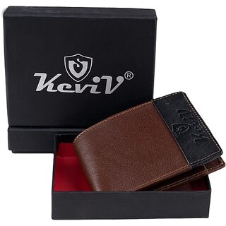                       Keviv Mens Casual, Formal, Travel, Evening/Party Tan Artificial Leather Wallet - Mini  (5 Card Slots)                                              