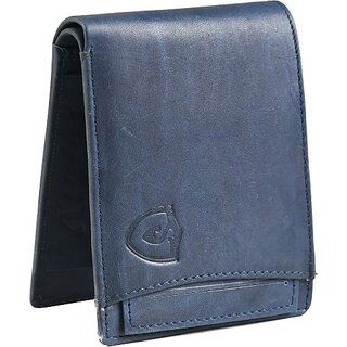                       Keviv Mens Casual, Formal, Evening/Party Blue Genuine Leather Wallet - Mini  (8 Card Slots)                                              